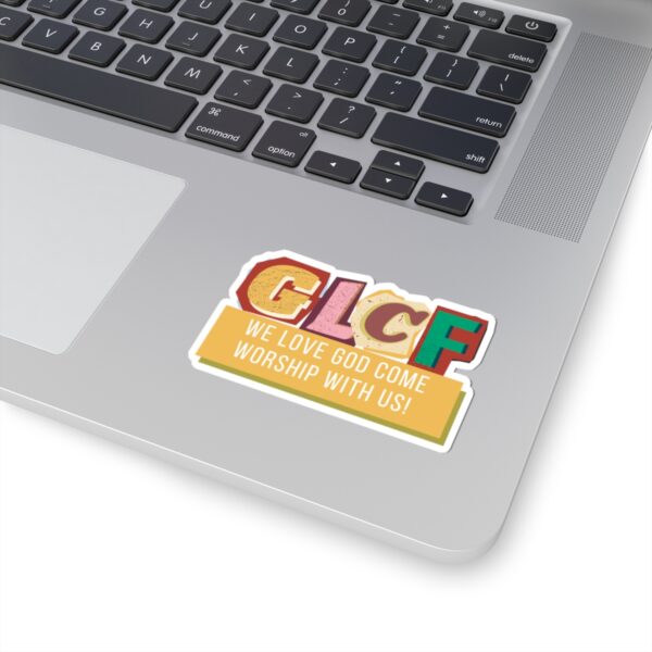 Inspirational Kiss-Cut Stickers - "We Love God Come Worship With Us!" - Image 2